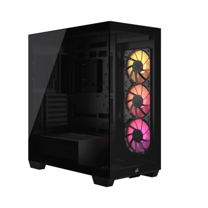 كيس CORSAIR 3500X ICUE LINK RGB من الزجاج المقوى باللون الأسود